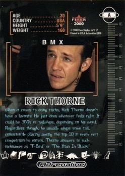 2000 Fleer Adrenaline - Autographs #A Rick Thorne Back